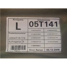 MERCEDES-BENZ A-CLASS (W169) Bal első Ablakemelő Szerkezet (Elektromos)