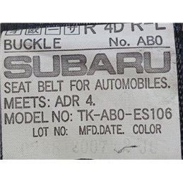 SUBARU LEGACY Bal hátsó Biztonsági Öv