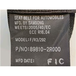 HYUNDAI I30 Bal hátsó Biztonsági Öv