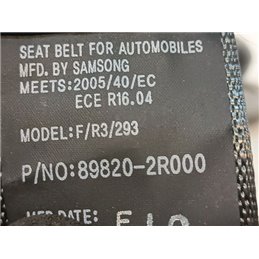 HYUNDAI I30 Jobb hátsó Biztonsági Öv