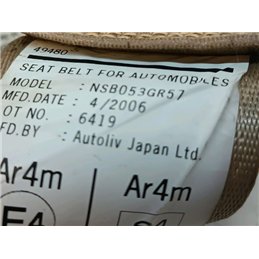HONDA ACCORD Jobb hátsó Biztonsági Öv